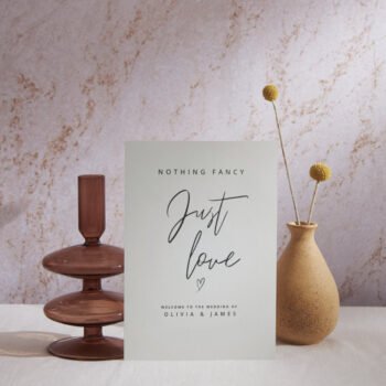 Editable Nothing Fancy Just Love Editable Wedding Invitation Template.